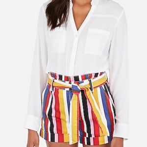 Super high waisted striped shorts